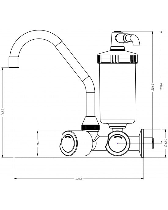 Encontraproduto.com.br - Torneira para Cozinha Esteves de Parede com Filtro 1/4 de Volta C40 Cromada