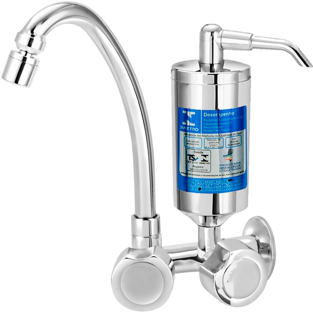 Encontraproduto.com.br - Torneira para Cozinha Esteves de Parede com Filtro 1/4 de Volta C40 Cromada