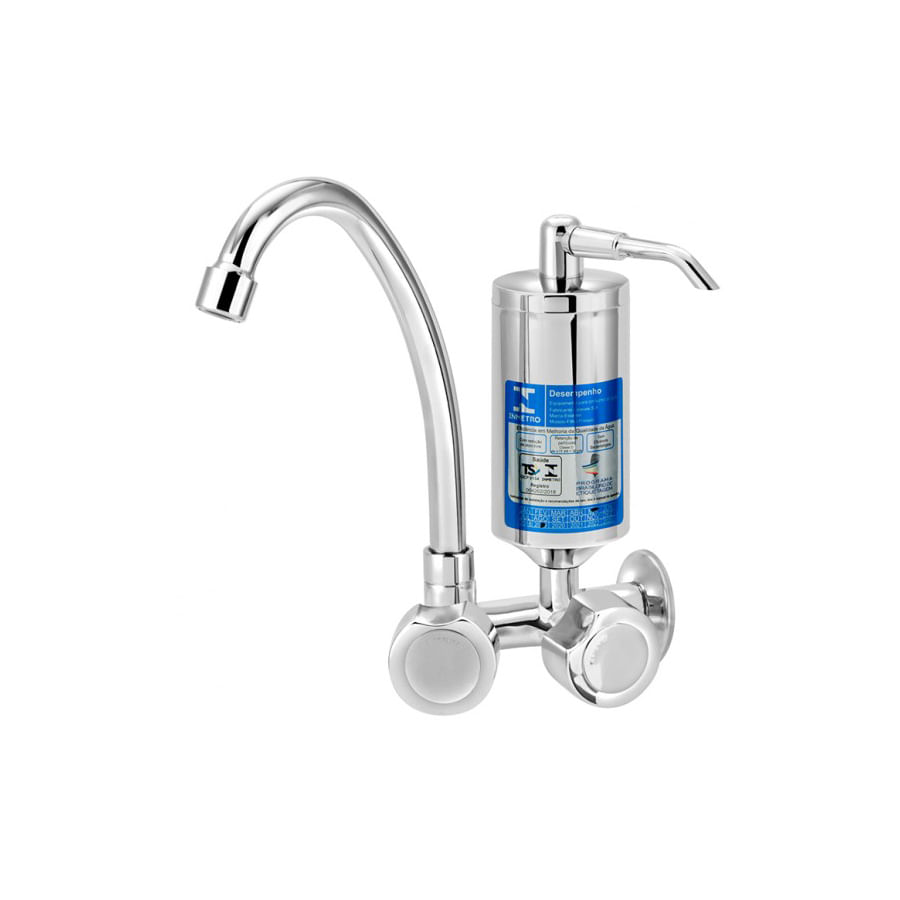 Encontraproduto.com.br - Torneira para Cozinha Esteves de Parede com Filtro 1/4 de Volta C40 Cromada