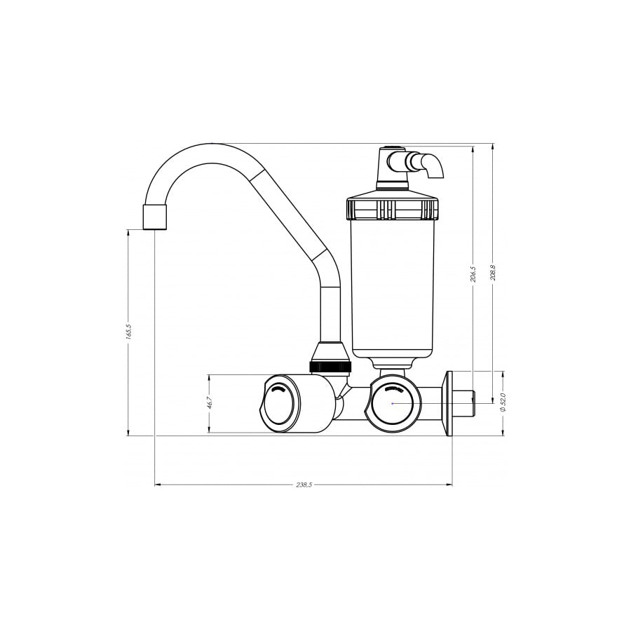 Encontraproduto.com.br - Torneira para Cozinha Esteves de Parede com Filtro 1/4 de Volta C40 Cromada