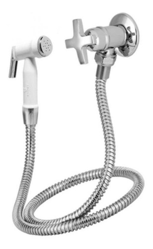 Encontraproduto.com.br - Ducha Higiênica Com Registro Sem Derivação 1984 ¼ Volta Alfa C34 Cromado Esteves