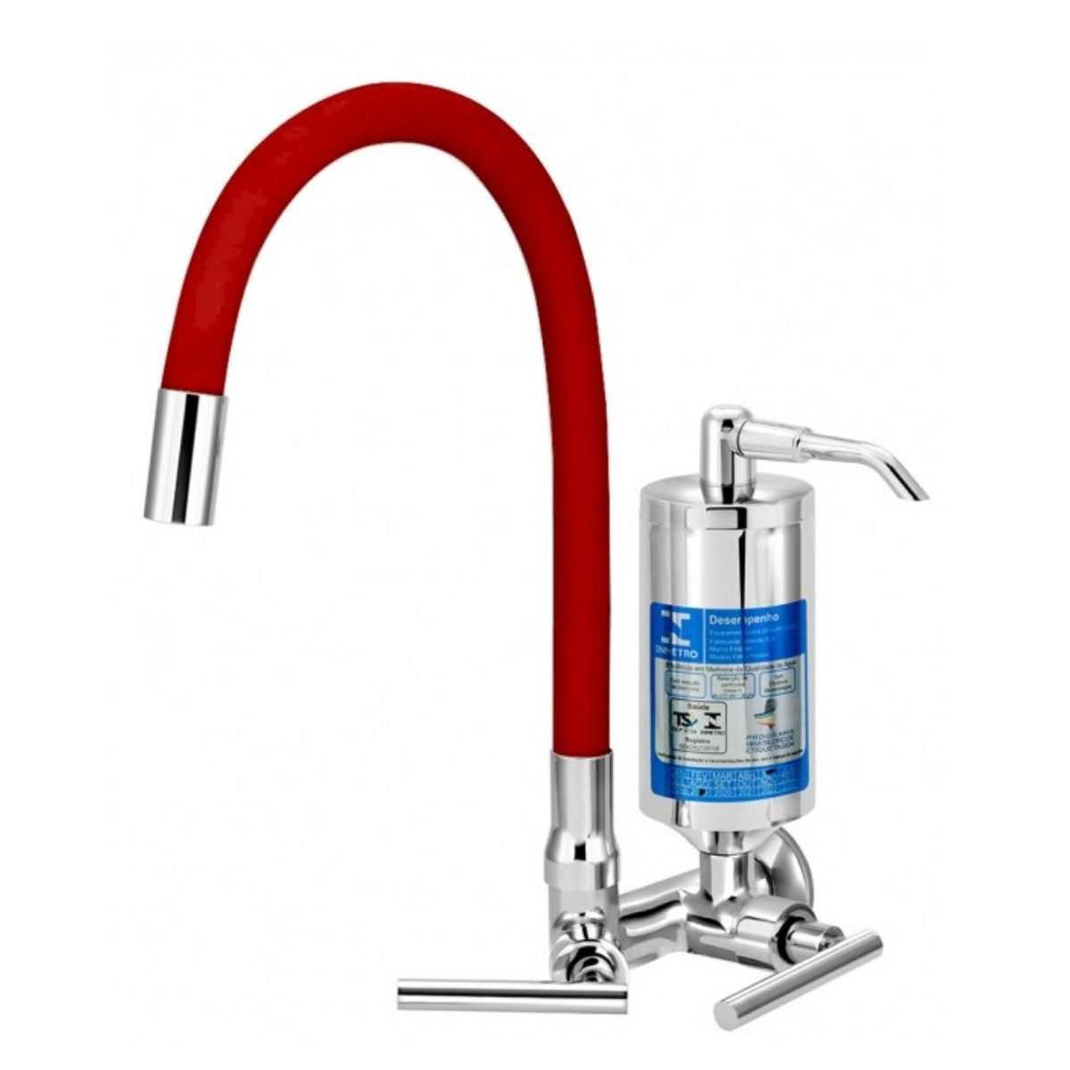 Encontraproduto.com.br - Torneira para Cozinha com Filtro Parede C61 Vermelha - VTF261CWB - Esteves