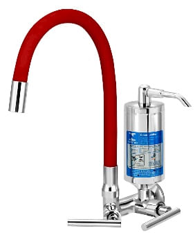 Encontraproduto.com.br - Torneira para Cozinha com Filtro Parede C61 Vermelha - VTF261CWB - Esteves