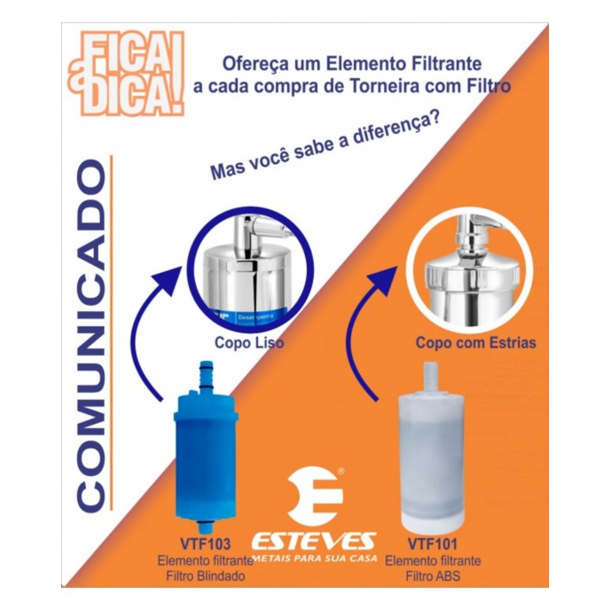 Encontraproduto.com.br - Torneira para Cozinha com Filtro Parede C61 Preta - VTF262CWB   - Esteves