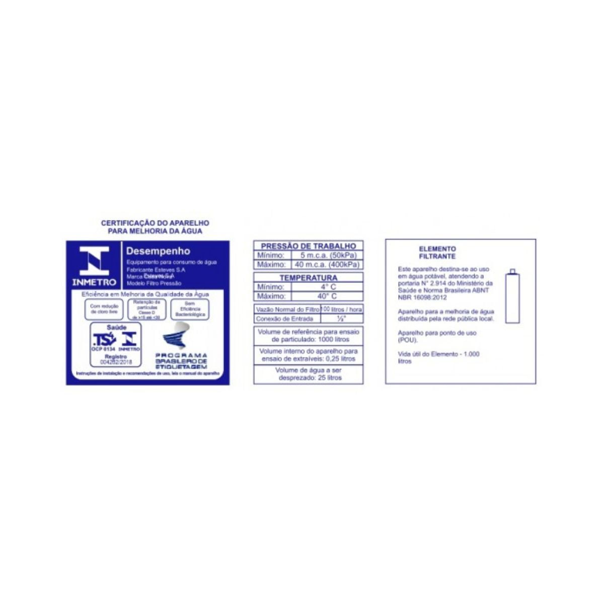 Encontraproduto.com.br - Torneira para Cozinha com Filtro Parede C61 Preta - VTF262CWB   - Esteves