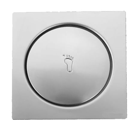 Encontraproduto.com.br - Grelha Inox Pop Up Quadrada com Caixilho 100MM Cromado Esteves