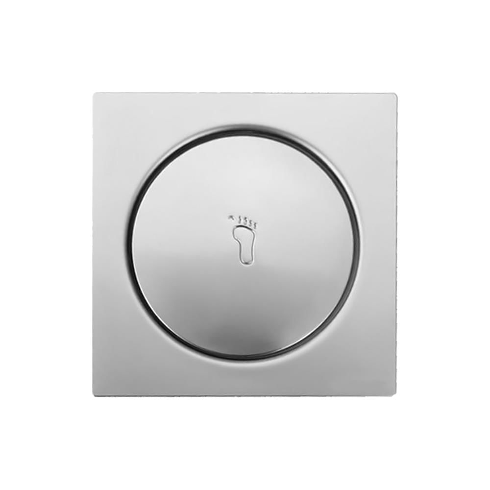 Encontraproduto.com.br - Grelha Inox Pop Up Quadrada com Caixilho 100MM Cromado Esteves