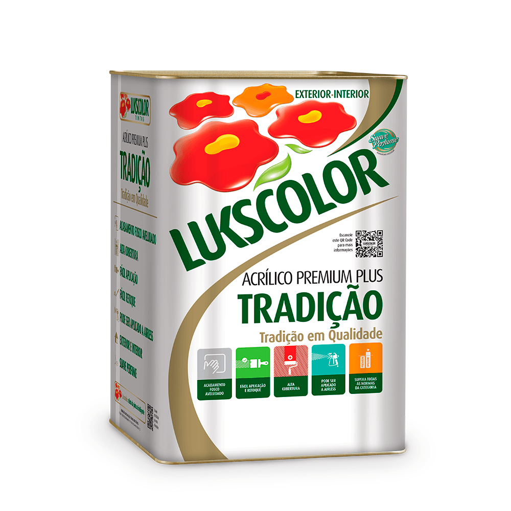 Encontraproduto.com.br - Acrílico Lukscolor Latex Branco Fosco De 18l