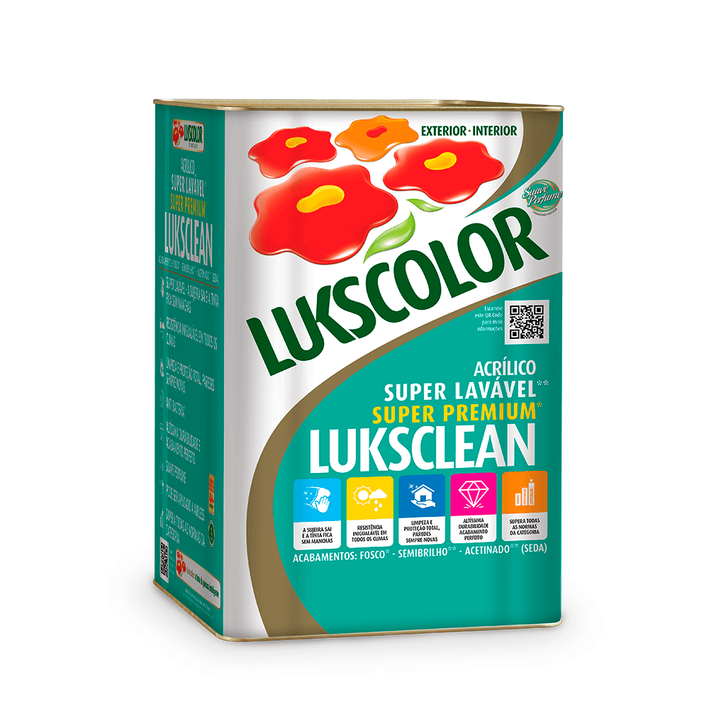 Tinta Acrilica Premium Luksclean Fosco Branco Neve 18l Lukscolor