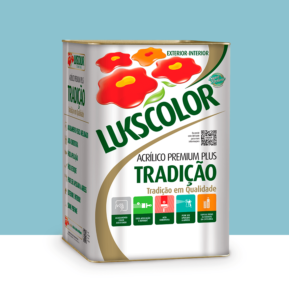Tinta Premium Acrílica Tradição Azul Céu 18l Lukscolor