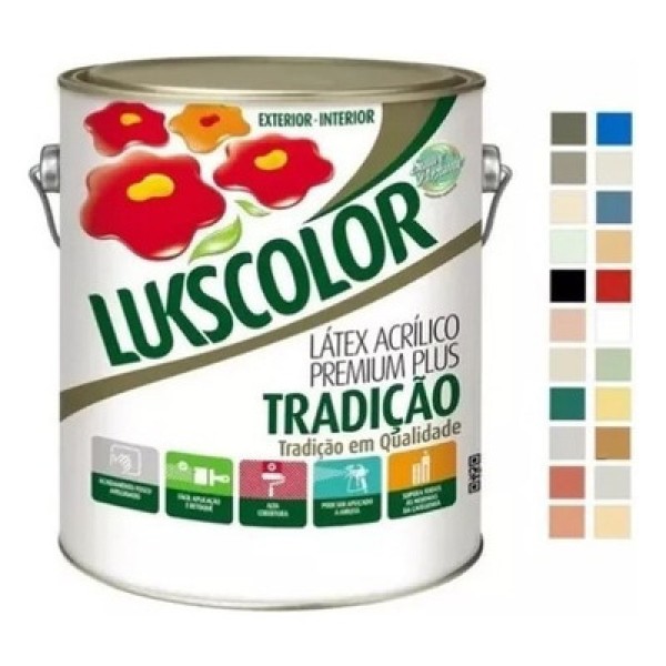 Encontraproduto.com.br - Tinta Premium Acrílica Tradição Amarelo Vanilla 3.6l Lukscolor