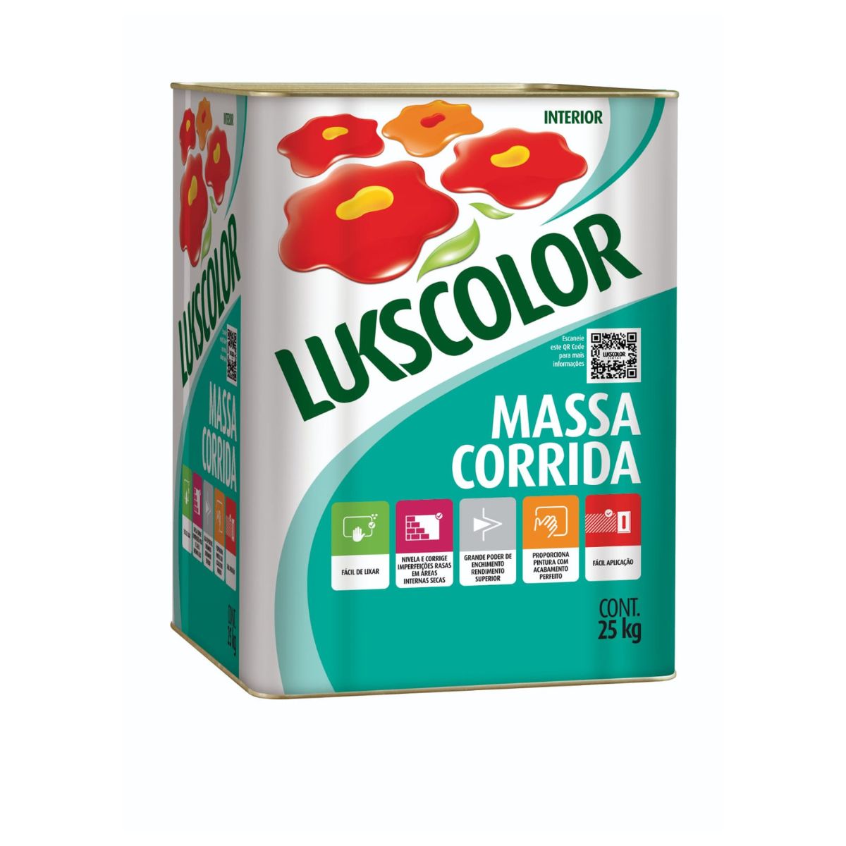 Massa Corrida Pva Branco 25kg Lukscolor