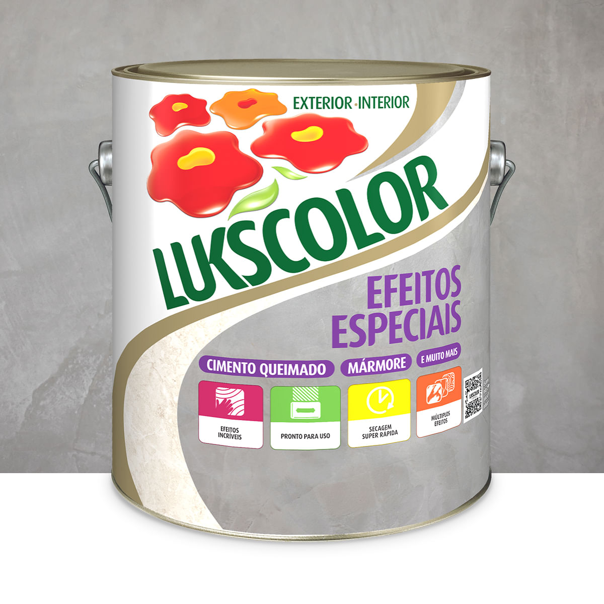 Encontraproduto.com.br - Efeitos Especiais Cimento Queimado Médio 5kg Lukscolor