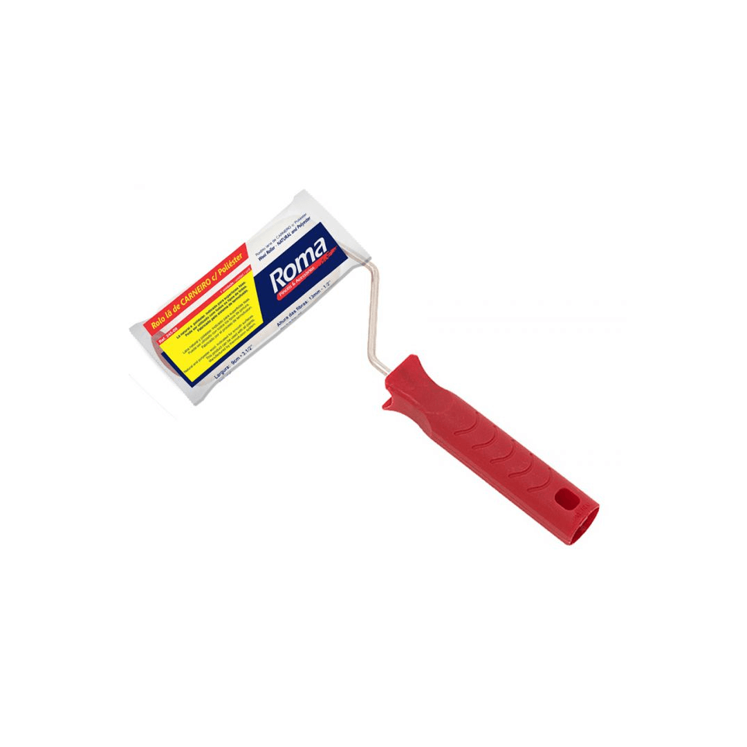 Rolo de Lã de Carneiro Natural Mista com Poliéster 9Cm com Cabo - 245.09 - Roma