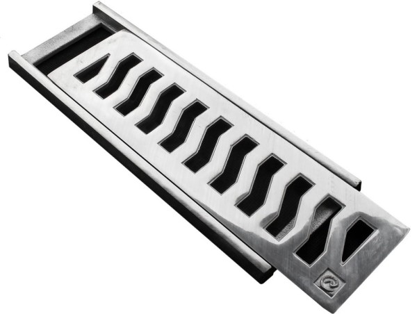 Encontraproduto.com.br - Grelha com Porta Grelha Leve Polida 15x30cm Costa Navarro
