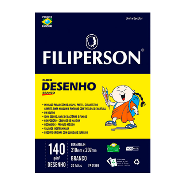 Encontraproduto.com.br - BLOCO ESC. DESENHO A4 20FLS 140GRS R.1396 BRANCO
