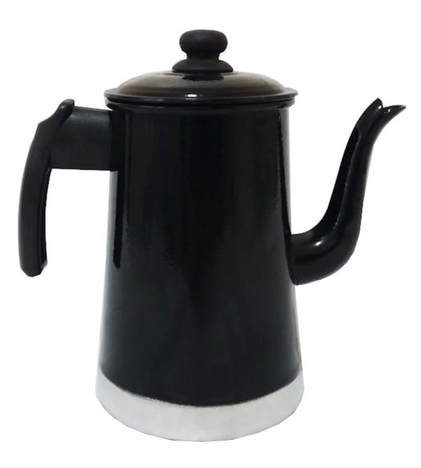 Encontraproduto.com.br - Bule 1.7 Litros Preto Esmaltado Alumínio Reforçado Belmar