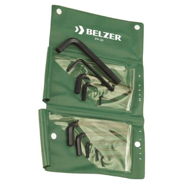 Encontraproduto.com.br - Jogo de Chaves Hexagonal Curta 4 a 14 mm 10 peças Belzer 220401BR
