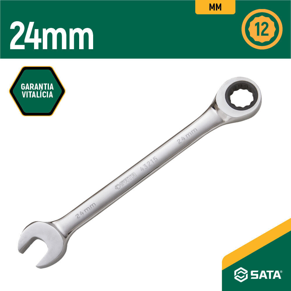 Encontraproduto.com.br - Chave Combinada com Catraca 24mm Apex Sata Cromo Vanádio