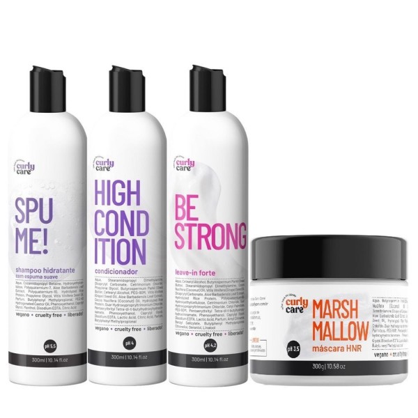 Kit Curly Care Spume 2x300ml E Máscara Marshmallow E Be Strong