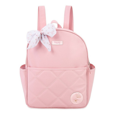 Encontraproduto.com.br - Hug Graça Bolsa Maternidade Mochila Desenho Do Tecido Matelassê Cor Rosa