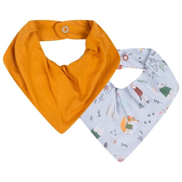 Encontraproduto.com.br - Kit Com 2 Babadores Hug Bandana Escandinavo Cinza Lunar