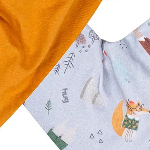 Encontraproduto.com.br - Kit Com 2 Babadores Hug Bandana Escandinavo Cinza Lunar