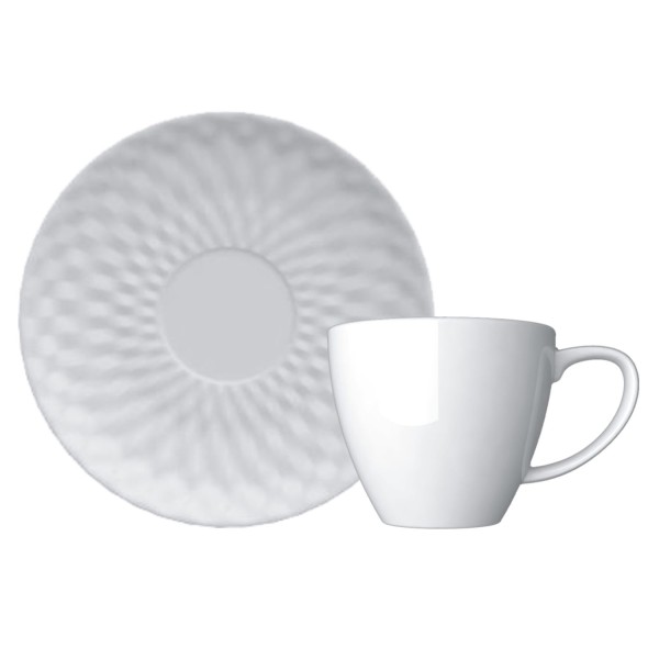 Xícara de Café Plissan Germer com Pires de Porcelana 100 ml