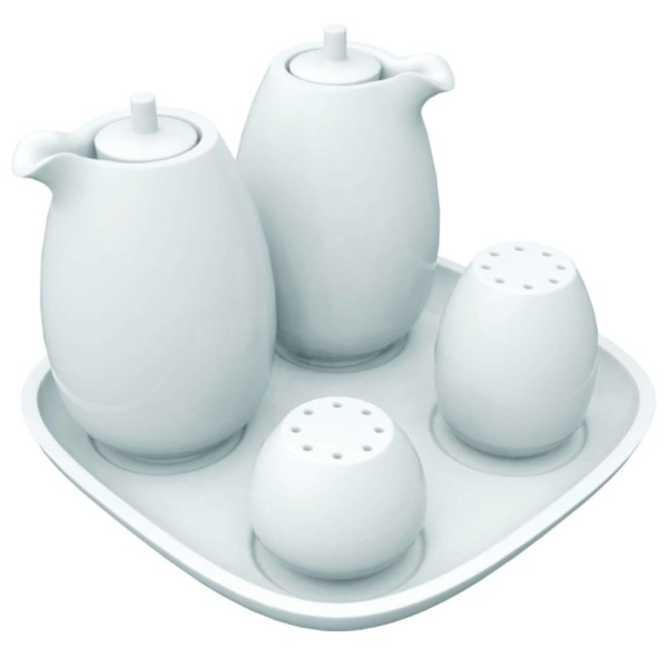 Encontraproduto.com.br - Galheteiro Germer Bold Completo Bco c/ 5 Peças