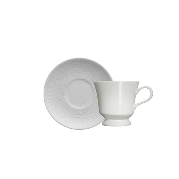 xícara para café em porcelana Germer Folk branca