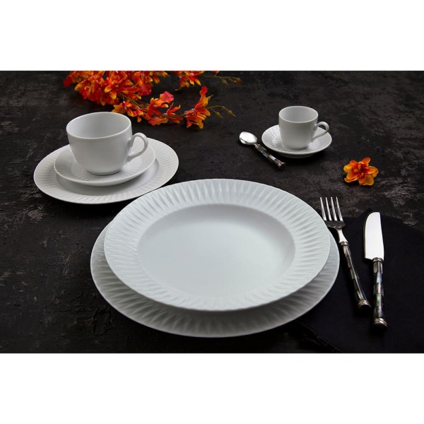 Encontraproduto.com.br - Conjunto de Pratos de Sobremesa Germer Diamante em Porcelana 20,5 cm – 6 Peças