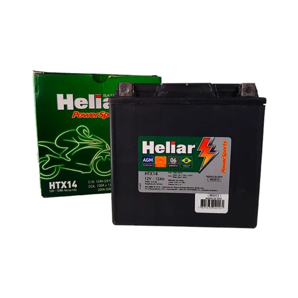 Encontraproduto.com.br - Bateria Moto 12V 12 Amp Onu 2796 Clr 08 Heliar HTX14