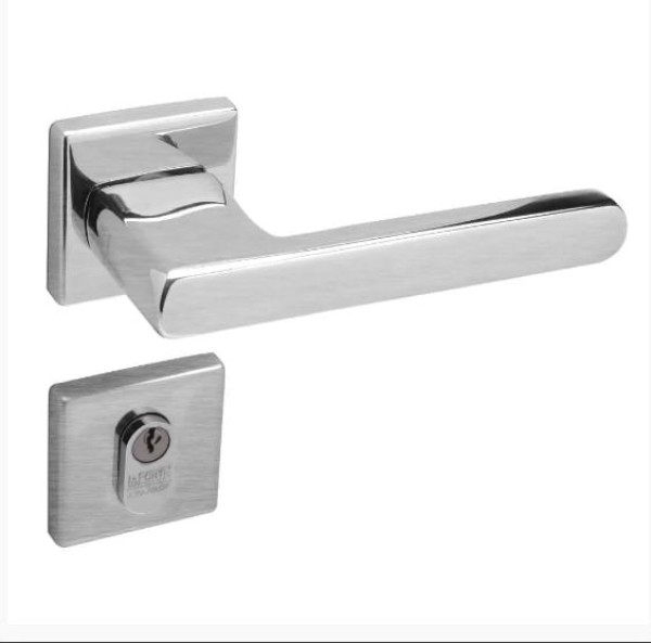 Encontraproduto.com.br - Fechadura  Externa Roseta Inox Lixada La Fonte