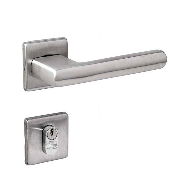 Encontraproduto.com.br - Fechadura  Externa Roseta Inox Lixada La Fonte