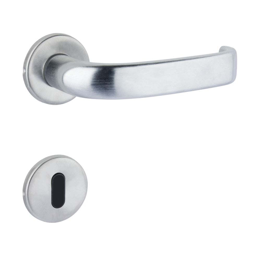 Fechadura interna de aço zamac 236 ST1 40 com roseta 303 cromo acetinada La fonte