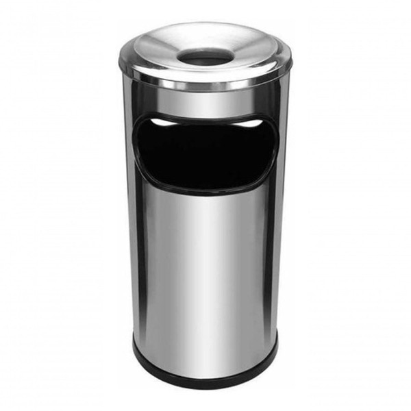 Encontraproduto.com.br - Cinzeiro Lixeira Em Aço Inox Com Aro Em Aluminio 22L