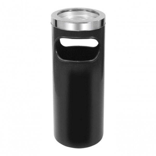 Encontraproduto.com.br - Cinzeiro Lixeira Plástico Com Aro Em Aço Inox 22l