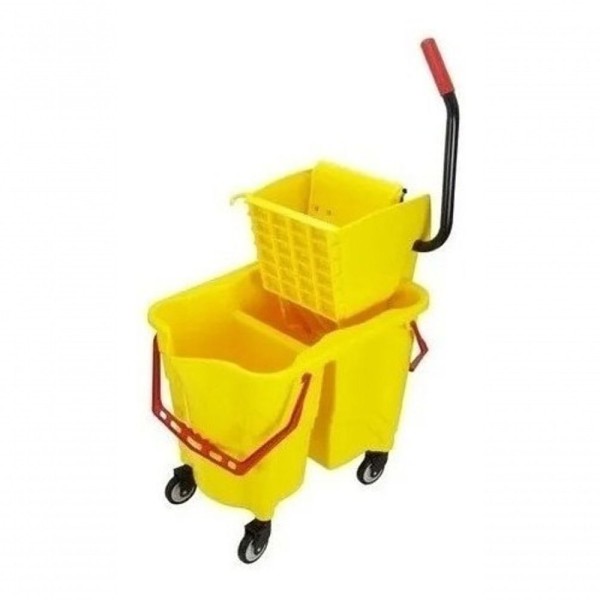 Encontraproduto.com.br - Carrinho Balde Expremedor Mop Para 2 Águas Com Rodas E Dreno