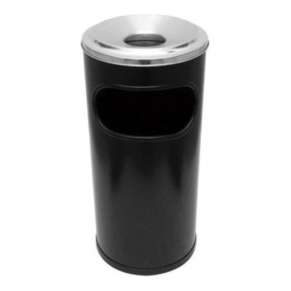 Encontraproduto.com.br - Cinzeiro Lixeira Plástico Com Aro Em Aluminio 22l