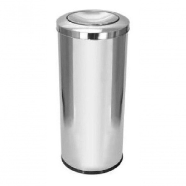 Encontraproduto.com.br - Cestinho De Lixo Em Aço Inox Com Tampa Meia Esfera Inox 50L