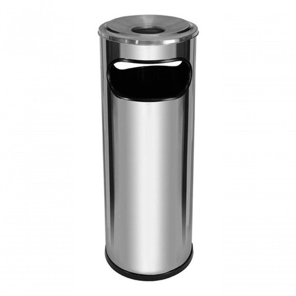 Encontraproduto.com.br - Lixeira Cinzeiro Em Aço Inox Aro Em Aluminio 30 Litros
