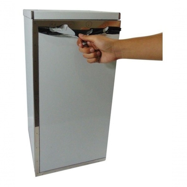 Encontraproduto.com.br - Lixeira Quadrada Em Aço Inox Com Tampa Vai-Vem 36 L