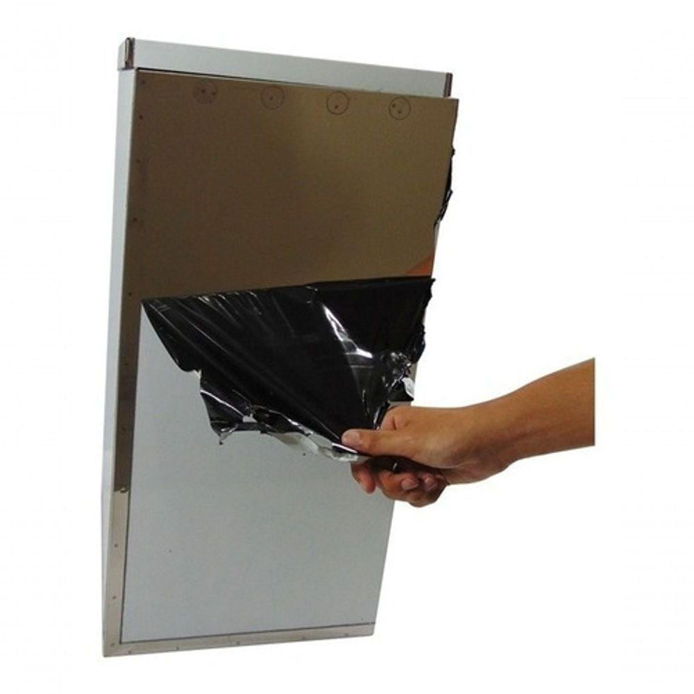 Encontraproduto.com.br - Lixeira Quadrada Em Aço Inox Com Tampa Vai-vem 50 L