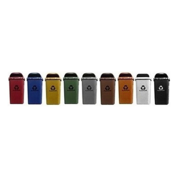 Encontraproduto.com.br - Lixeira Individual Para Coleta Seletiva - Cesto 50 Lts 14 Un