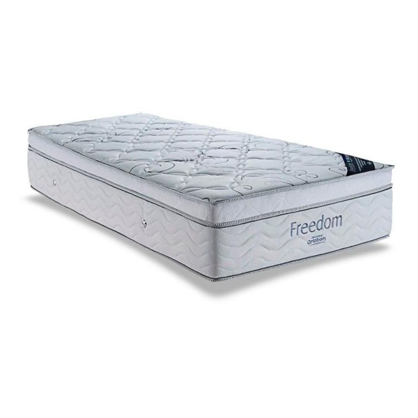 Encontraproduto.com.br - Colchão Solteiro Molas Ensacadas Visco Superpocket Freedom Ortopillow (88x188x32) - Ortobom