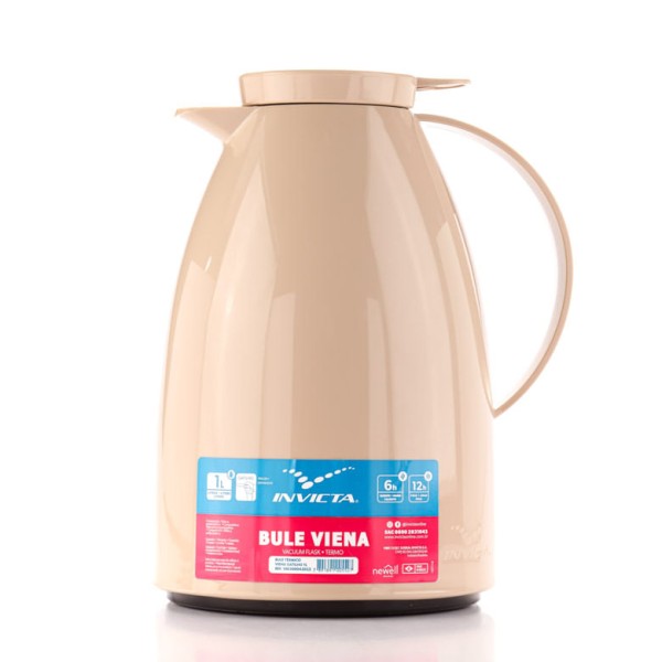 Encontraproduto.com.br - Bule Térmico Invicta Viena com Gatilho 1 Litro, Coral