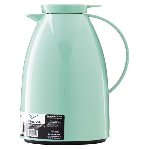 Encontraproduto.com.br - Bule Térmico Invicta Viena com Gatilho 1 Litro, Coral