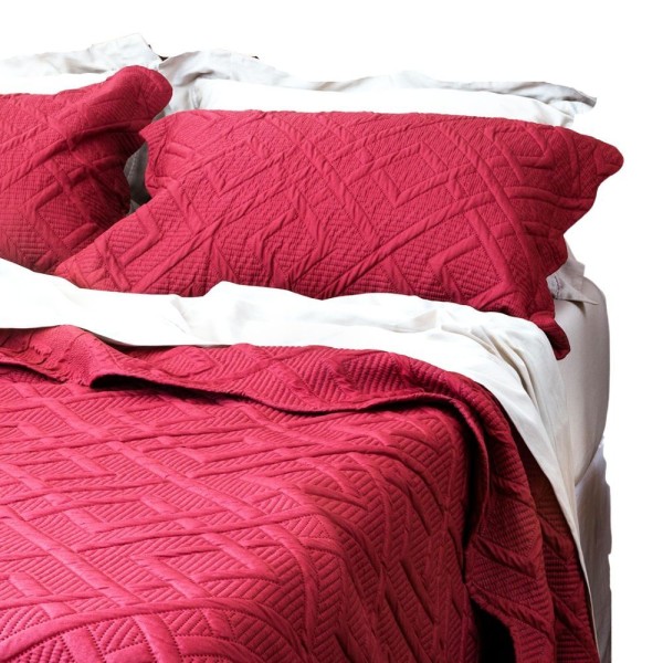 Encontraproduto.com.br - Colcha Vinho 260X280 Camesa Ilusion Geo King Com 2 Porta Travesseiros