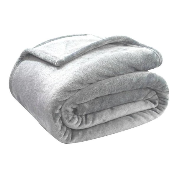Encontraproduto.com.br - Cobertor Velour Queen 220x240 Microfibra Cinza Camesa