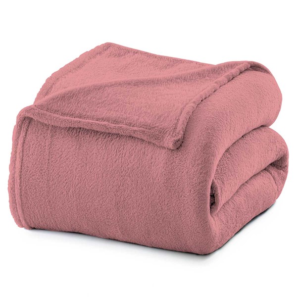 Encontraproduto.com.br - Cobertor Microfibra Liso Solteiro Rosa